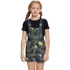 Leaves Floral Pattern Nature Kids  Short Overalls by Cemarart