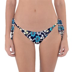 Blue Flower Floral Flora Naure Pattern Reversible Bikini Bottoms by Cemarart