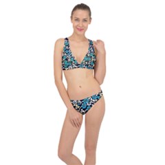 Blue Flower Floral Flora Naure Pattern Classic Banded Bikini Set  by Cemarart