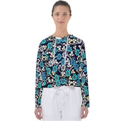 Blue Flower Floral Flora Naure Pattern Women s Slouchy Sweat by Cemarart