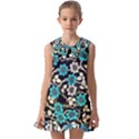 Blue Flower Floral Flora Naure Pattern Kids  Pilgrim Collar Ruffle Hem Dress View1