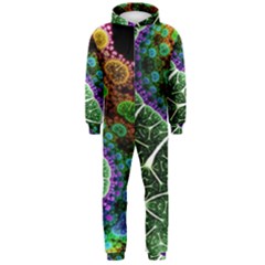 Digital Art Fractal Abstract Artwork 3d Floral Pattern Waves Vortex Sphere Nightmare Hooded Jumpsuit (men) by Cemarart