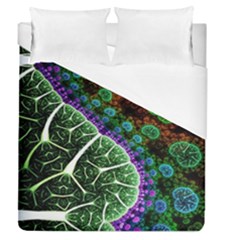 Digital Art Fractal Abstract Artwork 3d Floral Pattern Waves Vortex Sphere Nightmare Duvet Cover (queen Size) by Cemarart