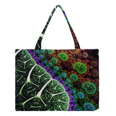 Digital Art Fractal Abstract Artwork 3d Floral Pattern Waves Vortex Sphere Nightmare Medium Tote Bag by Cemarart