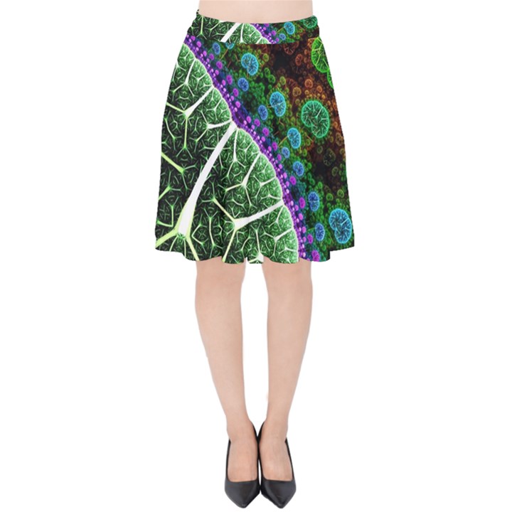 Digital Art Fractal Abstract Artwork 3d Floral Pattern Waves Vortex Sphere Nightmare Velvet High Waist Skirt