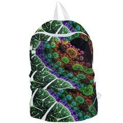 Digital Art Fractal Abstract Artwork 3d Floral Pattern Waves Vortex Sphere Nightmare Foldable Lightweight Backpack by Cemarart