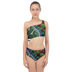 Digital Art Fractal Abstract Artwork 3d Floral Pattern Waves Vortex Sphere Nightmare Spliced Up Two Piece Swimsuit by Cemarart