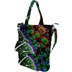 Digital Art Fractal Abstract Artwork 3d Floral Pattern Waves Vortex Sphere Nightmare Shoulder Tote Bag by Cemarart