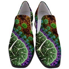 Digital Art Fractal Abstract Artwork 3d Floral Pattern Waves Vortex Sphere Nightmare Women Slip On Heel Loafers by Cemarart