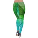 3d Leaves Texture Sheet Blue Green Velvet Leggings View2