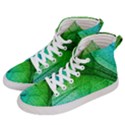 3d Leaves Texture Sheet Blue Green Men s Hi-Top Skate Sneakers View2