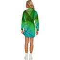 3d Leaves Texture Sheet Blue Green Womens Long Sleeve Shirt Dress View4