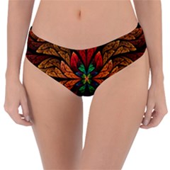 Fractal Floral Flora Ring Colorful Neon Art Reversible Classic Bikini Bottoms by Cemarart