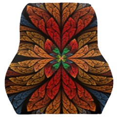 Fractal Floral Flora Ring Colorful Neon Art Car Seat Back Cushion  by Cemarart