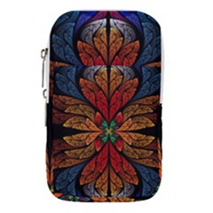 Fractal Floral Flora Ring Colorful Neon Art Waist Pouch (large) by Cemarart