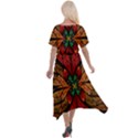 Fractal Floral Flora Ring Colorful Neon Art Cross Front Sharkbite Hem Maxi Dress View2