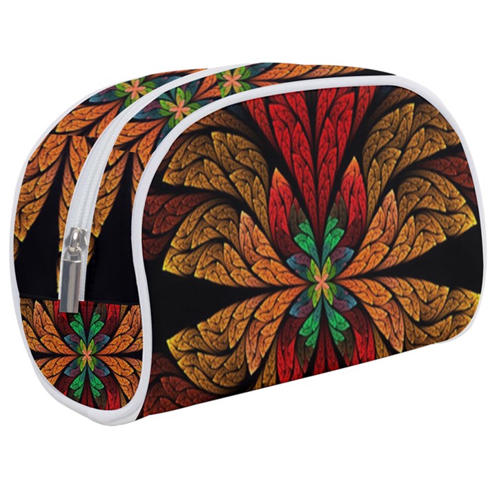 Fractal Floral Flora Ring Colorful Neon Art Make Up Case (Medium)