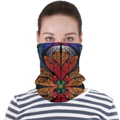 Fractal Floral Flora Ring Colorful Neon Art Face Seamless Bandana (adult) by Cemarart