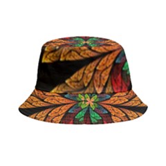 Fractal Floral Flora Ring Colorful Neon Art Bucket Hat by Cemarart