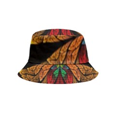 Fractal Floral Flora Ring Colorful Neon Art Bucket Hat (kids) by Cemarart