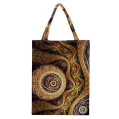 Fractal Floral Ornament Wave Vintage Retro Classic Tote Bag by Cemarart