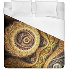 Fractal Floral Ornament Wave Vintage Retro Duvet Cover (king Size) by Cemarart