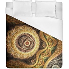 Fractal Floral Ornament Wave Vintage Retro Duvet Cover (california King Size) by Cemarart