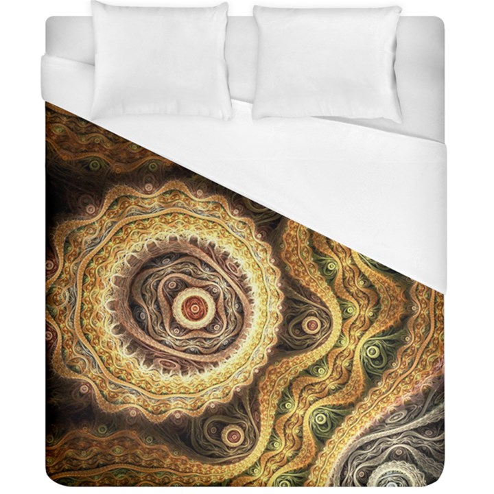 Fractal Floral Ornament Wave Vintage Retro Duvet Cover (California King Size)