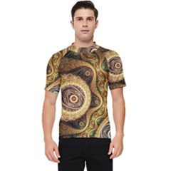 Fractal Floral Ornament Wave Vintage Retro Men s Short Sleeve Rash Guard by Cemarart