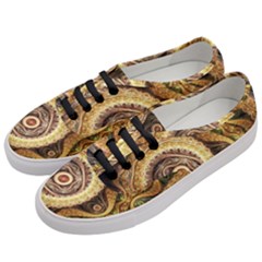 Fractal Floral Ornament Wave Vintage Retro Women s Classic Low Top Sneakers by Cemarart