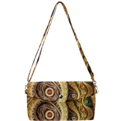 Fractal Floral Ornament Wave Vintage Retro Removable Strap Clutch Bag