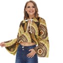 Fractal Floral Ornament Wave Vintage Retro Boho Long Bell Sleeve Top View2