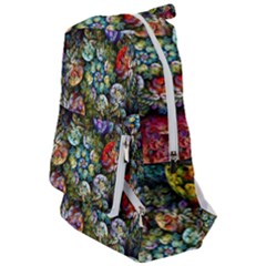 Floral Fractal 3d Art Pattern Travelers  Backpack by Cemarart