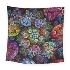 Floral Fractal 3d Art Pattern Square Tapestry (large) by Cemarart