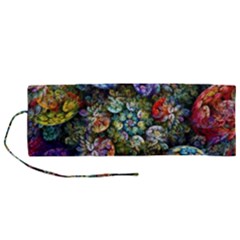 Floral Fractal 3d Art Pattern Roll Up Canvas Pencil Holder (m) by Cemarart