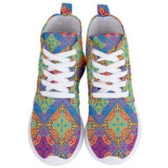 Colorful Flora Flora Kazakh Pattern Women s Lightweight High Top Sneakers by Cemarart