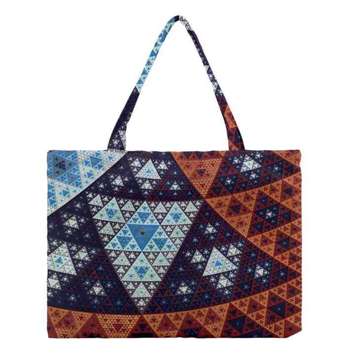 Fractal Triangle Geometric Abstract Pattern Medium Tote Bag