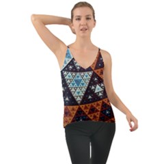 Fractal Triangle Geometric Abstract Pattern Chiffon Cami by Cemarart