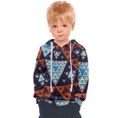 Fractal Triangle Geometric Abstract Pattern Kids  Overhead Hoodie by Cemarart