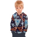 Fractal Triangle Geometric Abstract Pattern Kids  Overhead Hoodie View1