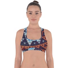 Fractal Triangle Geometric Abstract Pattern Cross Back Hipster Bikini Top  by Cemarart