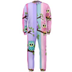 Owls Family Stripe Tree Onepiece Jumpsuit (men) by Bedest