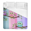 Owls Family Stripe Tree Duvet Cover (Full/ Double Size) View1