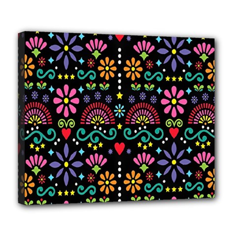 Mexican Folk Art Seamless Pattern Deluxe Canvas 24  X 20  (stretched) by Bedest