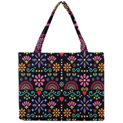 Mexican Folk Art Seamless Pattern Mini Tote Bag by Bedest