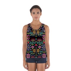 Mexican Folk Art Seamless Pattern Sport Tank Top 