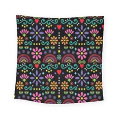 Mexican Folk Art Seamless Pattern Square Tapestry (small) by Bedest