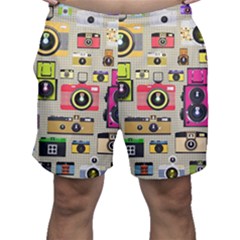 Retro Camera Pattern Graph Men s Shorts by Bedest