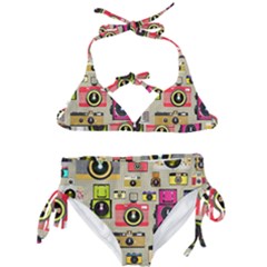 Retro Camera Pattern Graph Kids  Classic Bikini Set by Bedest