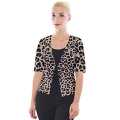 Leopard Animal Skin Patern Cropped Button Cardigan by Bedest